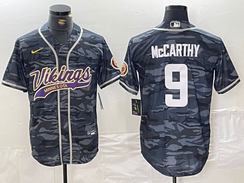 Men Minnesota Vikings #9 Mccarthy Camo Joint Name 2024 Nike Limited NFL Jersey style 1